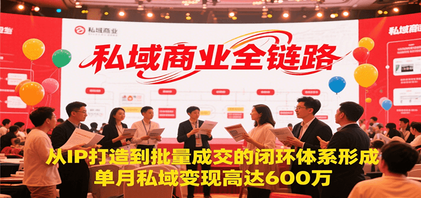 私域商业全链路，从IP打造到批量成交的闭环体系形成，单月私域变现600万-玩备项目资源网