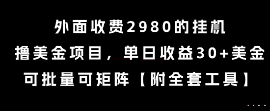 外面收费2980的挂G撸美金项目，单日收益30+美金，可批量可矩阵【揭秘】-玩备项目资源网