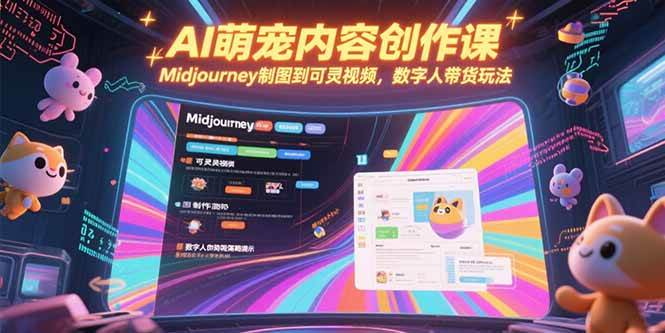 （15311期）AI萌宠内容创作课，Midjourney制图到可灵视频，数字人带货玩法-玩备项目资源网