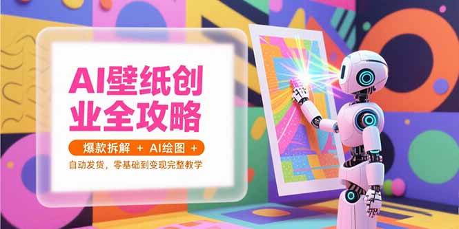 （15312期）AI壁纸创业全攻略，爆款拆解+AI绘图+自动发货，零基础到变现完整教学-玩备项目资源网