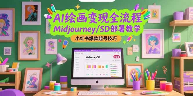 （15324期）AI绘画变现全流程，Midjourney/SD部署教学，小红书爆款起号技巧-玩备项目资源网