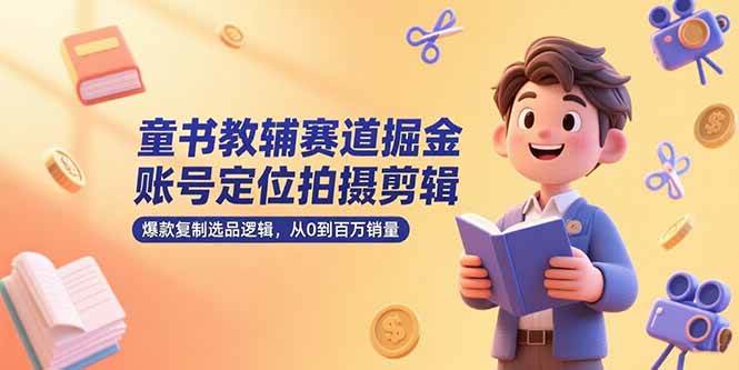 （15326期）童书教辅赛道掘金，账号定位拍摄剪辑，爆款复制选品逻辑，从0到百万销量-玩备项目资源网