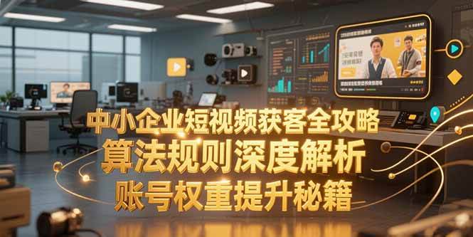 （15326期）中小企业短视频获客全攻略，算法规则深度解析，账号权重提升秘籍-玩备项目资源网