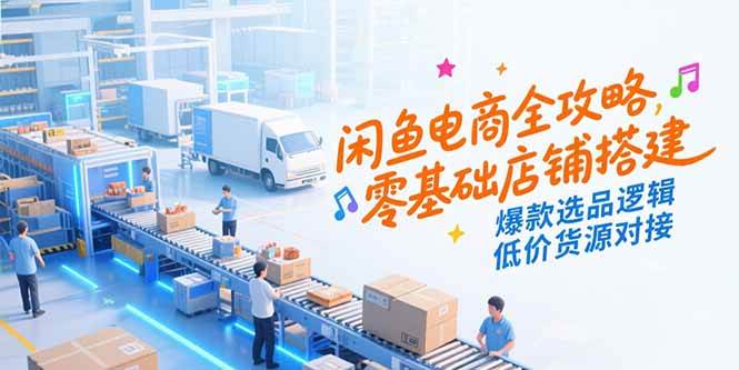 （15325期）闲鱼电商全攻略，零基础店铺搭建，爆款选品逻辑，低价货源对接-玩备项目资源网
