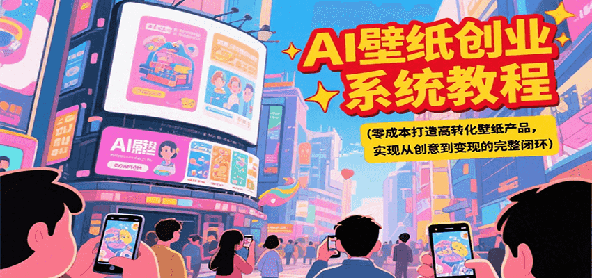 AI壁纸创业系统教程，零成本打造高转化壁纸产品，实现从创意到变现的完整闭环-玩备项目资源网