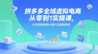 拼多多全域虚拟电商从零到1实操课，小白虚拟电商从0到1实操到精通-玩备项目资源网