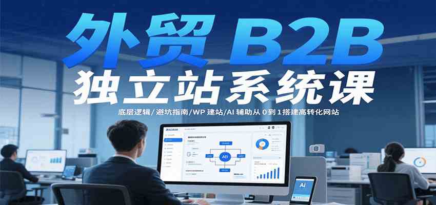 外贸B2B独立站系统课：底层逻辑/避坑指南/WP建站/AI辅助从0到1搭建高转化网站-玩备项目资源网