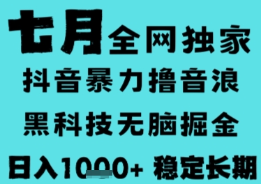 7月最新风口抖音无人直播撸音浪，长期稳定，非短期，全自动运行，低门槛无脑，日入1k+【揭秘】-玩备项目资源网