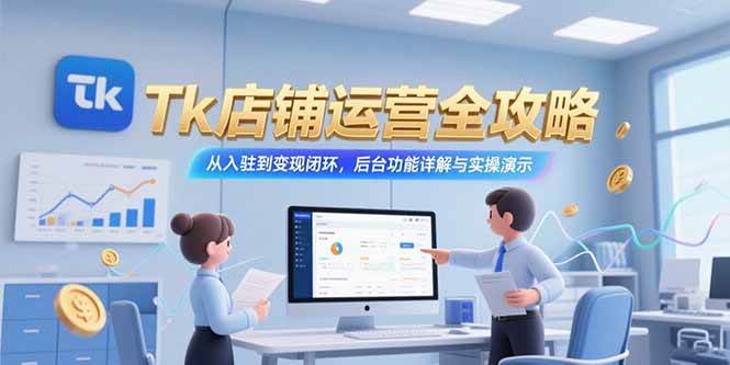 （15345期）Tk店铺运营全攻略，从入驻到变现闭环，后台功能详解与实操演示-玩备项目资源网