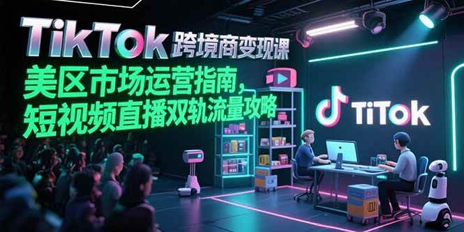 （15344期）TikTok跨境电商变现课，美区市场运营指南，短视频直播双轨流量攻略-玩备项目资源网