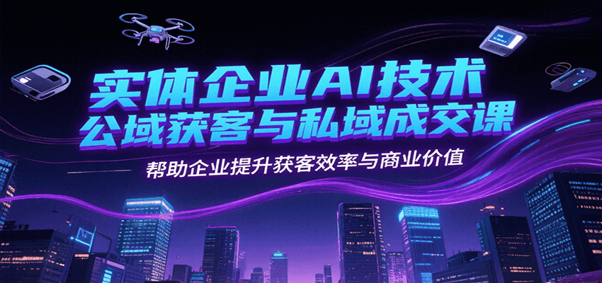实体企业AI技术公域获客与私域成交课，帮助企业提升获客效率与商业价值-玩备项目资源网