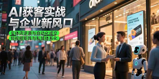 （15348期）AI获客实战与企业新风口，实体店逆袭与自动化成交 短视频矩阵与私域体系化-玩备项目资源网