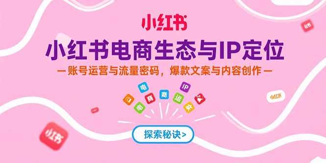 （15350期）小红书电商生态与IP定位，账号运营与流量密码，爆款文案与内容创作-玩备项目资源网