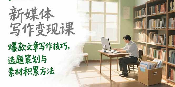 （15345期）新媒体写作变现课，爆款文章写作技巧，选题策划与素材积累方法-玩备项目资源网