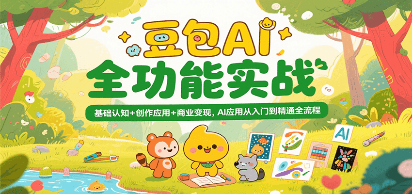豆包AI全功能实战，基础认知+创作应用+商业变现，AI应用从入门到精通全流程-玩备项目资源网