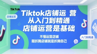 Tiktok店铺运营从入门到精通，店铺运营是基础，不懂运营店铺，瞎折腾店铺就是折腾自己-玩备项目资源网