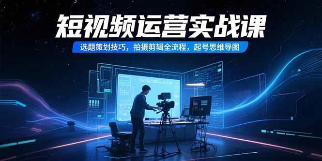 （15375期）短视频运营实战课，选题策划技巧，拍摄剪辑全流程，起号思维导图-玩备项目资源网