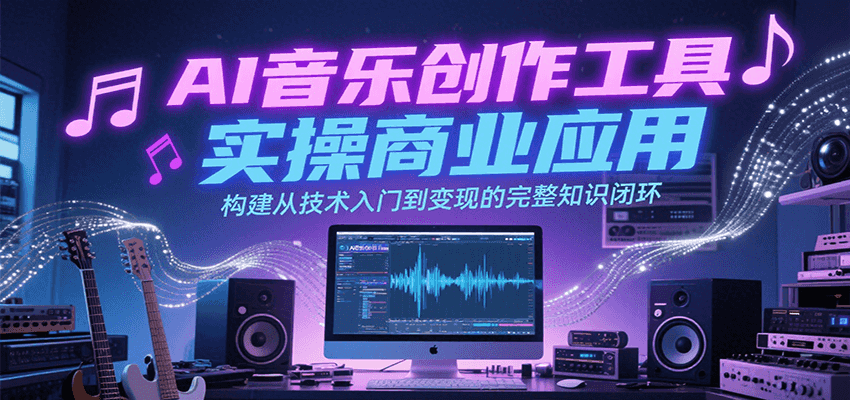 AI音乐创作工具实操商业应用，构建从技术入门到变现的完整知识闭环-玩备项目资源网