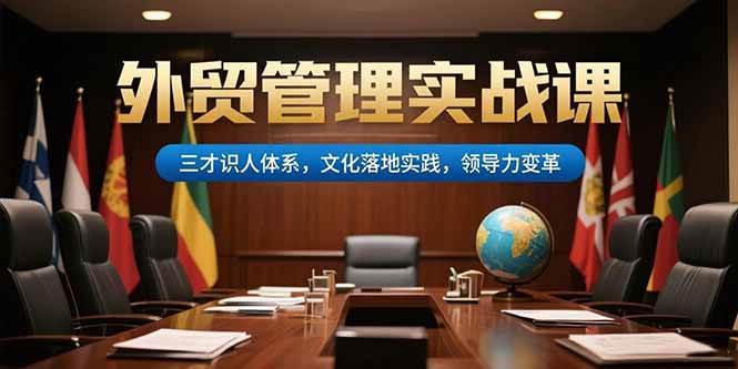 （15380期）外贸管理实战课，三才识人体系，文化落地实践，领导力变革-玩备项目资源网