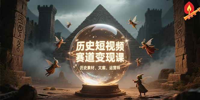 （15386期）历史短视频赛道变现课，百集素材库应用，文案剪辑技巧，账号运营全案-玩备项目资源网