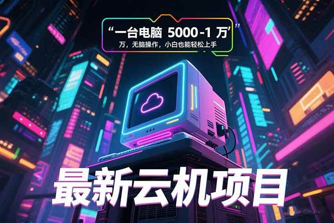 （15395期）最新云机项目 一台电脑5000到10000 无脑操作小白也能轻松上手-玩备项目资源网