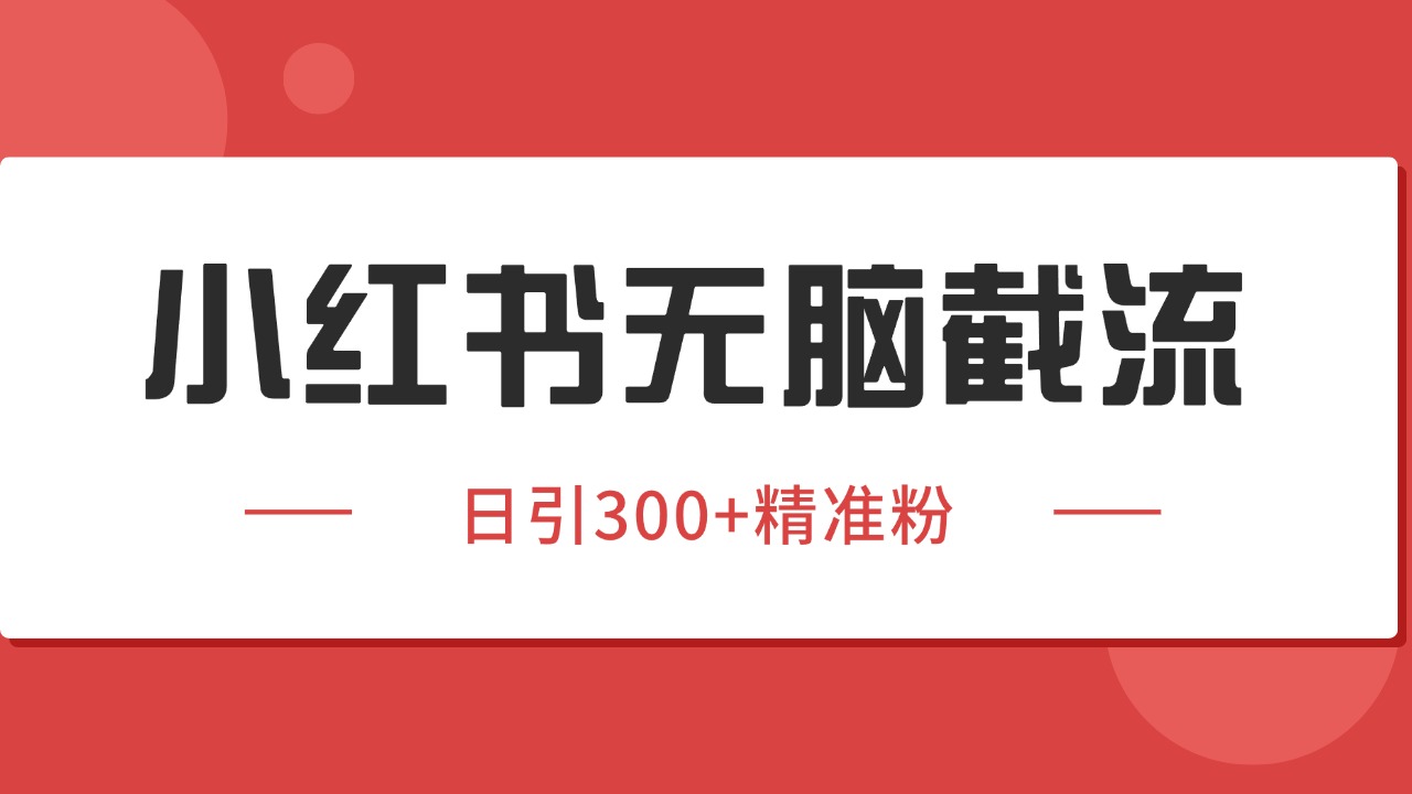 小红书截流同行客源，独家野路子获客玩法 日引200+暴力获客-玩备项目资源网