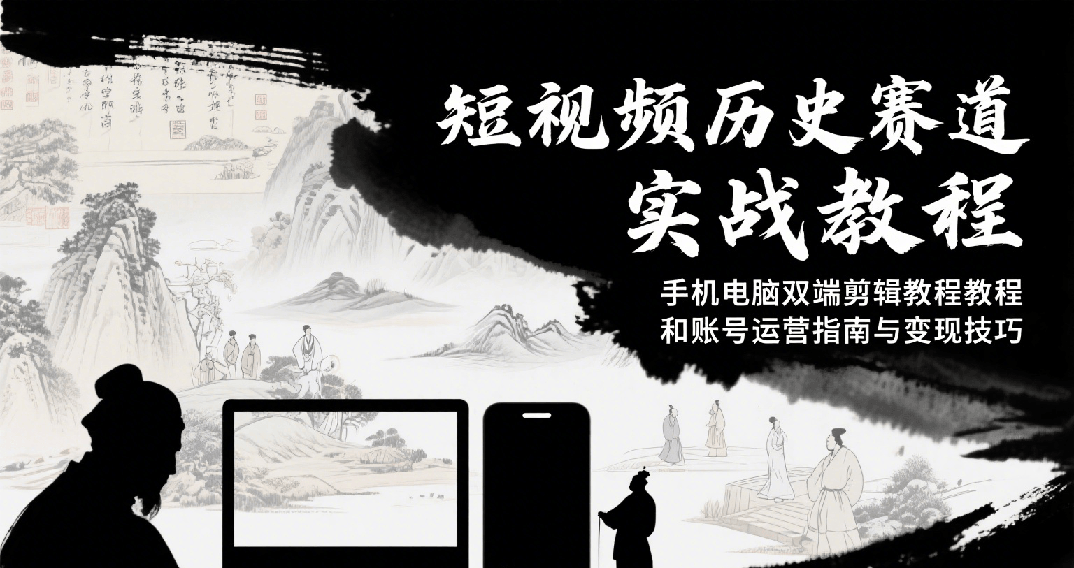 短视频历史赛道实战教程，手机电脑双端剪辑教程和账号运营指南与变现技巧-玩备项目资源网
