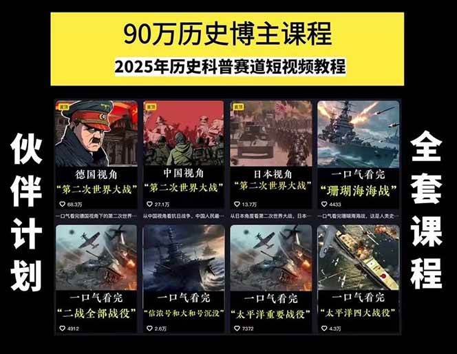 图片[2]-短视频历史赛道实战教程，手机电脑双端剪辑教程和账号运营指南与变现技巧-玩备项目资源网