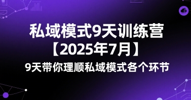私域模式9天训练营【2025年7月】​9天带你理顺私域模式各个环节-玩备项目资源网