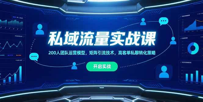 （15403期）私域流量实战课，200人团队运营模型，矩阵引流技术，高客单私聊转化策略-玩备项目资源网