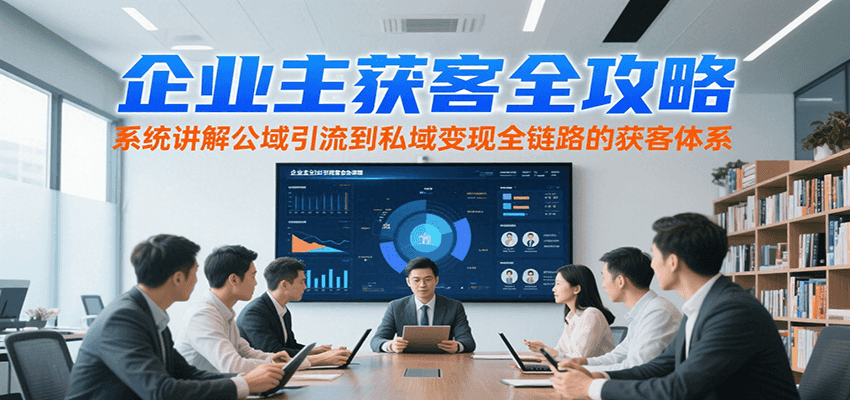 企业主获客全攻略，系统讲解公域引流到私域变现全链路的获客体系-玩备项目资源网
