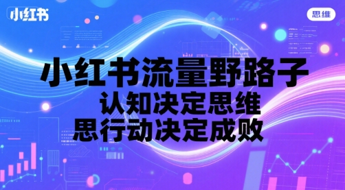 小红书流量野路子，认知决定思维，思维决定行动，行动决定成败-玩备项目资源网
