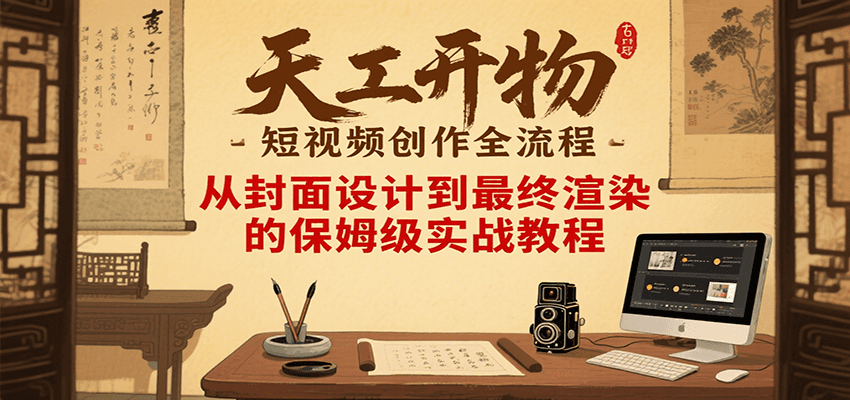 天工开物短视频创作全流程，从封面设计到最终渲染的保姆级实战教程-玩备项目资源网