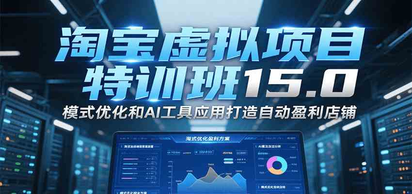 淘宝虚拟项目特训班15.0，模式优化和AI工具应用打造自动盈利店铺-玩备项目资源网