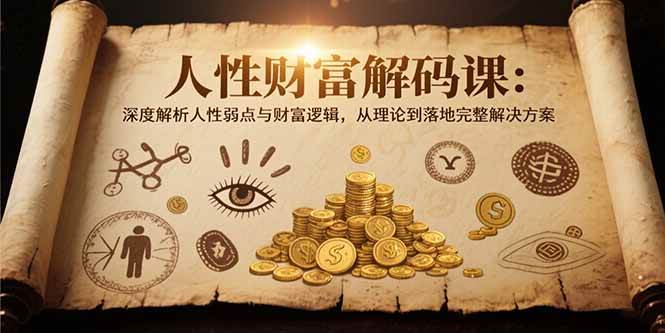 （15434期）人性财富解码课6.0：深度解析人性弱点与财富逻辑，理论到落地完整解决方案-玩备项目资源网