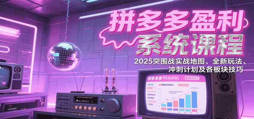 拼多多盈利系统课程：2025突围战实战地图、全新玩法、冲刺计划及各板块技巧-玩备项目资源网