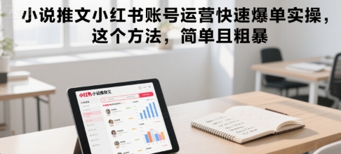 小说推文小红书账号运营快速爆单实操，这个方法，简单且粗暴-玩备项目资源网