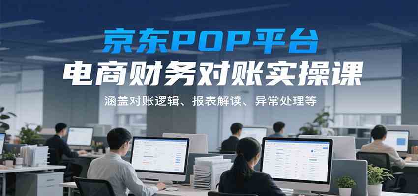 京东POP平台电商财务对账实操课，涵盖对账逻辑、报表解读、异常处理等-玩备项目资源网