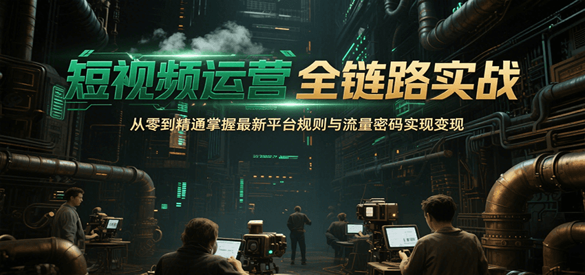 短视频运营全链路实战，从零到精通掌握最新平台规则与流量密码实现变现-玩备项目资源网