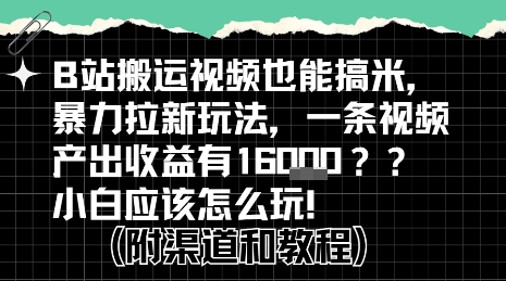 b站掘金计划？搬运视频也能挣拉新的收益，小白应该怎么玩！-玩备项目资源网