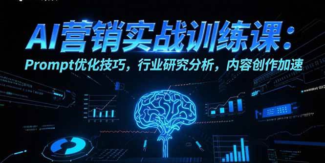 （15465期）AI营销实战训练课：Prompt优化技巧，行业研究分析，内容创作加速-玩备项目资源网