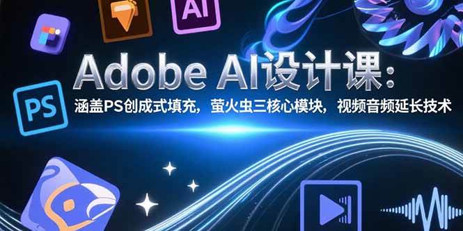 （15469期）Adobe AI设计课：涵盖PS创成式填充，萤火虫三核心模块，视频音频延长技术-玩备项目资源网