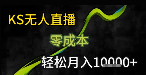 KS无人直播25年最新玩法，只需一部手机，轻松月入1W+【揭秘】-玩备项目资源网