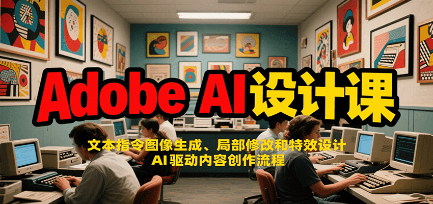 Adobe AI设计课：文本指令图像生成、局部修改和特效设计，AI驱动内容创作流程-玩备项目资源网