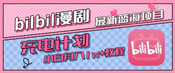 最新蓝海项目，B站充电计划，小白也能月入1w+-玩备项目资源网
