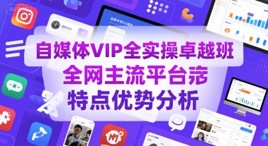 自媒体VIP全实操卓越班，全网主流平台特点优势分析-玩备项目资源网