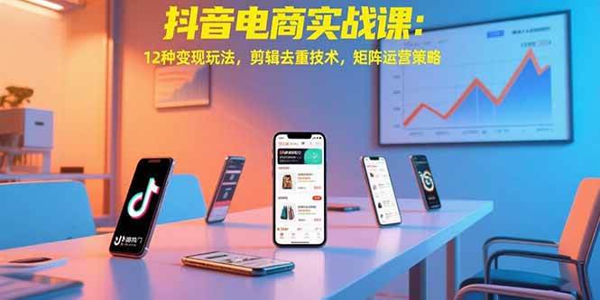 （15478期）抖音电商实战课：12种变现玩法，剪辑去重技术，矩阵运营策略-玩备项目资源网