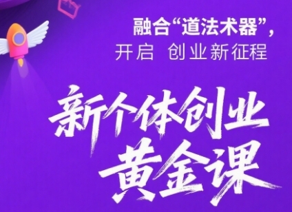 新个体创业黄金课：道法术器四维抢占2025红利-玩备项目资源网