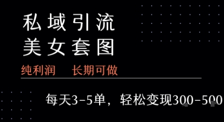私域卖套图每天3-5单   每单利润99-2张+-玩备项目资源网