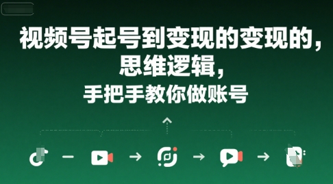 视频号起号到变现的思维逻辑，手把手教你做账号-玩备项目资源网